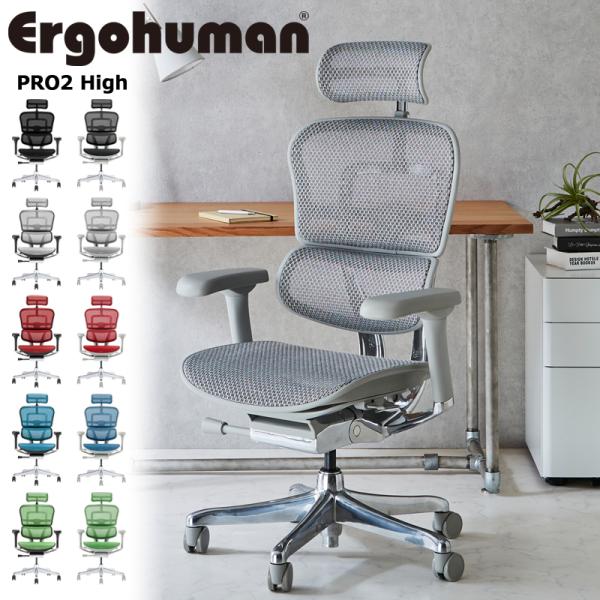 オフィスチェア エルゴヒューマン プロ2 ハイタイプ DR 新基盤 Ergohuman PRO2 High EHP2-HAM-DR 在宅 リモート ヘッドレスト 関家具 正規代理店