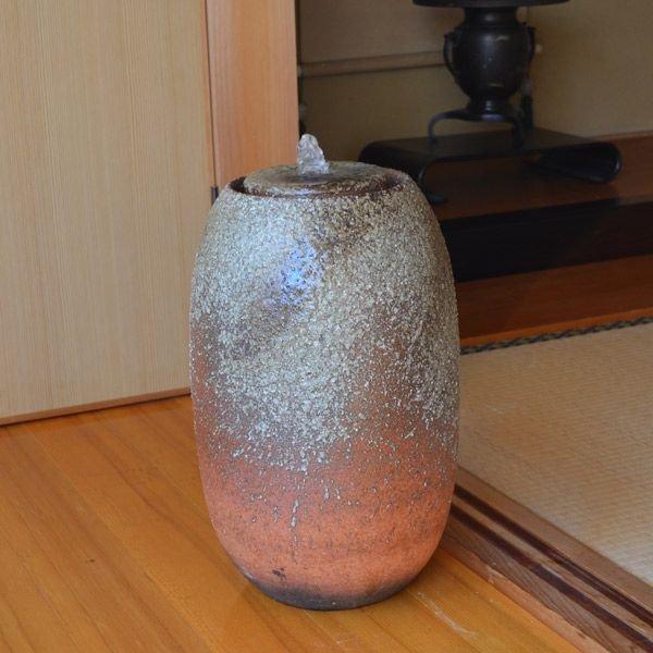 【未使用】重蔵窯　 利休信楽水琴窟　琴音S-1 琴音 a.small 水琴窟 S-4 利休信楽 屋内用 室内用 火色古信楽 φ250