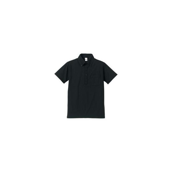 5.3オンスドライCVCポロシャツ(ボタンダウン・ポケット付) ブラック XXL UnitedAthle ポロシャツ 半袖 ( 505101X-002-XXL / UNA ) (Q41CD)