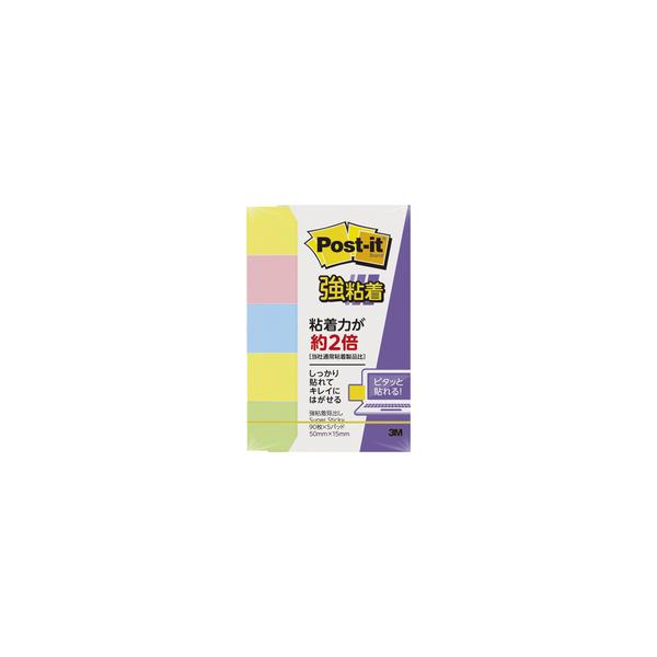 他サイト： 3M スリーエムジャパン Post-it ポストイット 強粘着見出し パステルカラー 4色混色 700SS-K 縦50×横15mmの商品画像
