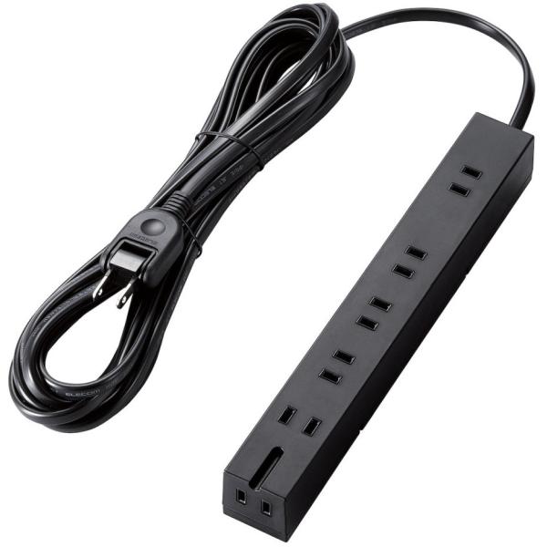 他サイト： ELECOM エレコム 回転機能タップ/6個口(内3ピン1)/5m/ブラック T-KF01-2650BKの商品画像