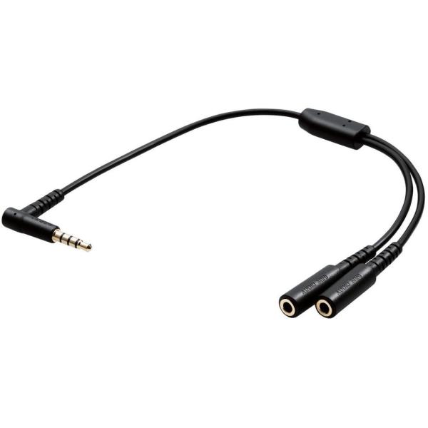 他サイト： ELECOM エレコム オーディオ分配ケーブル/2分配/ブラック EHP-35W02BKの商品画像