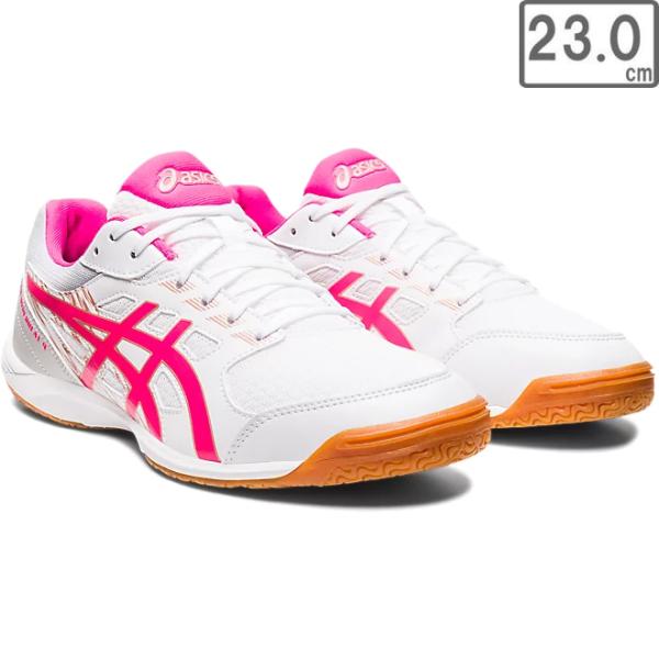 asics アシックス ATTACK HYPERBEAT 4 WHITE/PINK GLO 23 1073A056 101 | スポーツ 靴 シューズ 23 レディース メンズ 卓球 柔軟 白 ホワイト 桃 ピンク