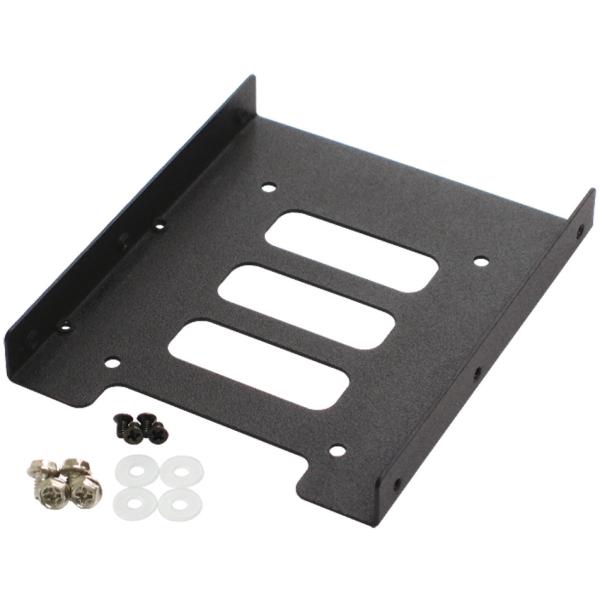 HDM-29B         2.5インチ機器1台を3.5インチベイに固定。一体型。ケースと高い互換性。メタル製。ネジ付。ブラック。※HDM-29A型番変更品