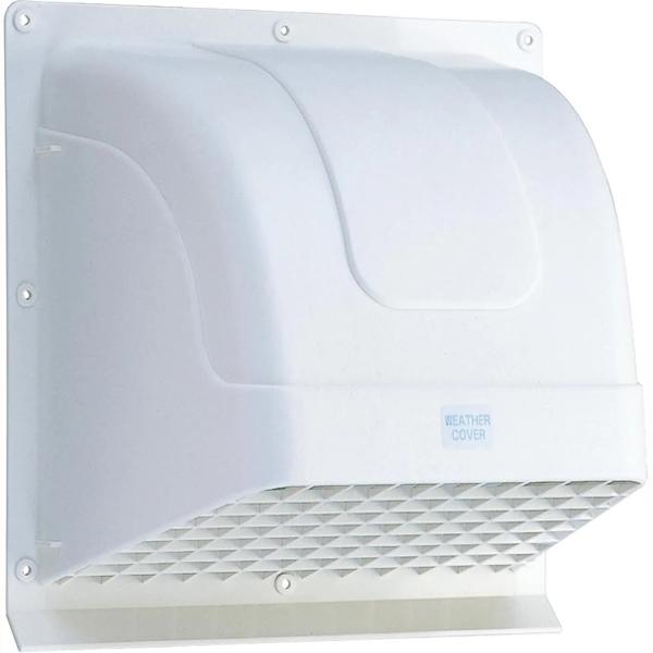 他サイト： TSK 高須産業 WK-25W ウェザーカバー【25cm換気扇用(300×300)】(格子付・ホワイト)の商品画像