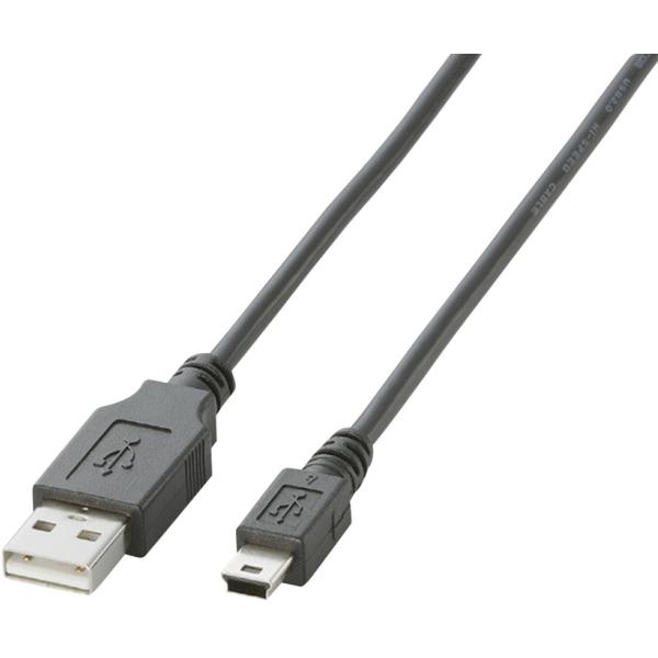 他サイト： ELECOM エレコム USB2.0ケーブル A-miniBタイプ/0.5m(ブラック) U2C-M05BKの商品画像