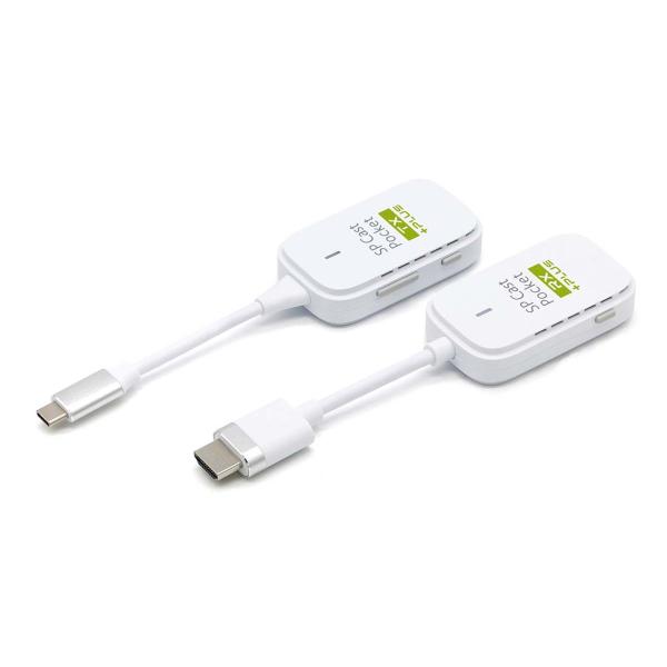 Princeton プリンストン ワイヤレスHDMI AirPlay/Miracast受信機能対応 USB-C to HDMI 親子機セット品 ホワイト SC-POCKETPLUS-C1R1