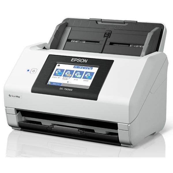 EPSON エプソン A4シートフィードスキャナー/A4片面45枚/分(200/300dpi)/両面同時読取/有線・無線LAN/4.3型 DS-790WN