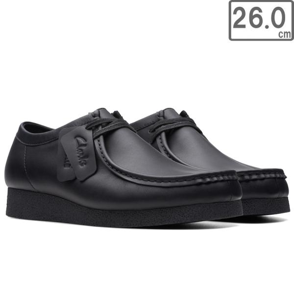 clarks クラークス 【ユニセックス】ワラビー EVO ウォータープルーフ 【ブラックレザー】【UK8/26.0cm】26177832