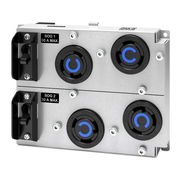 SRTL012         APC Smart-UPS Ultra 8kVA &amp; 10kVA用の背面出力パネルです。NEMA L6-30R × 2、NEMA L6-30R × 2の出力ができます。