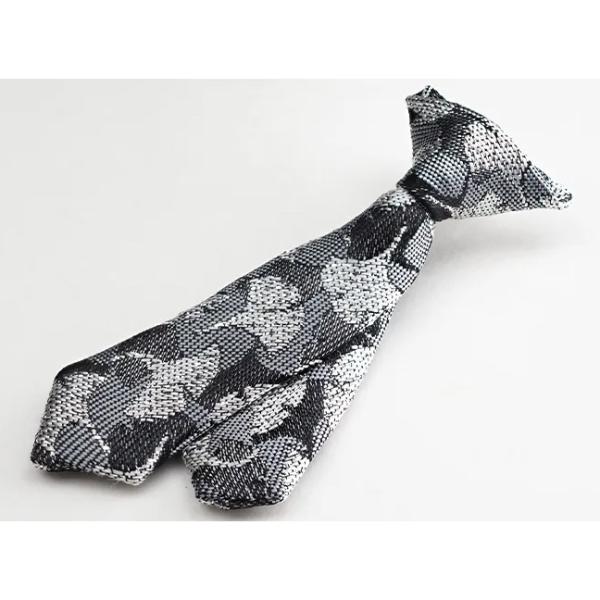 八王子織物工業組合 P-1 銀杏柄（シルバー） p-Tieネクタイ型 ピータイ