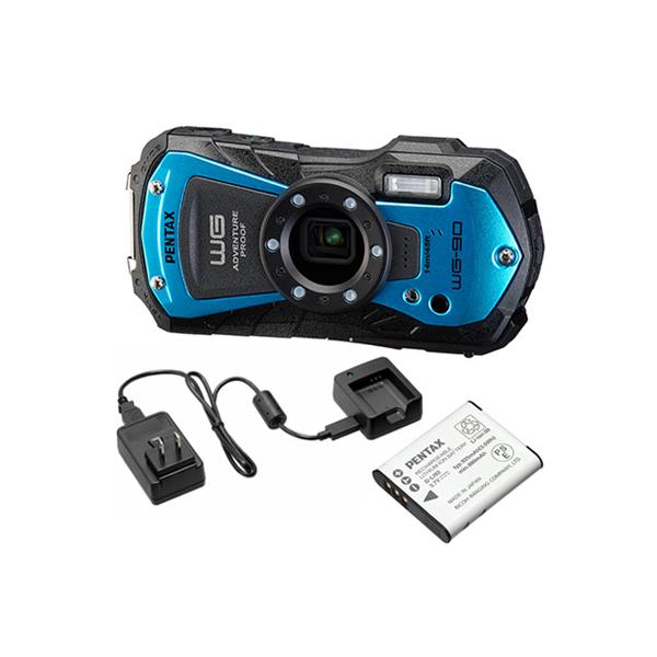 PENTAX ペンタックス WG-90（ブルー）＋バッテリー＋充電器キット