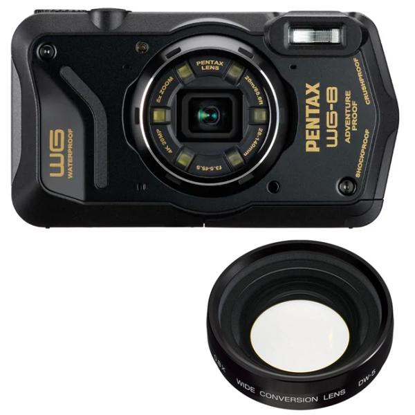 PENTAX ペンタックス WG-8 ブラック＋DW-5 ワイドコンバージョンレンズ