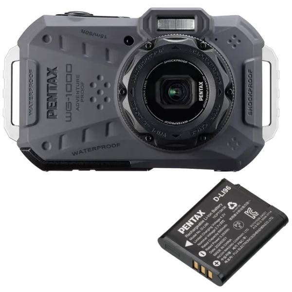 PENTAX ペンタックス WG-1000 グレー＋D-LI96 充電式バッテリーセット