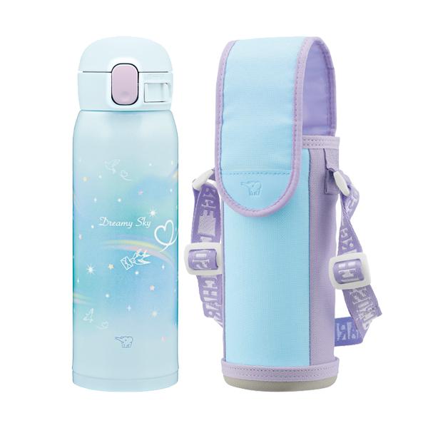 ステンレスボトル 水筒 シームレスせん スポーツドリンク 保冷 保温 かわいい SMWH48          ステンレスマグ（480ｍｌ）+ステンレスボトルカバー（480mL用）セット商品