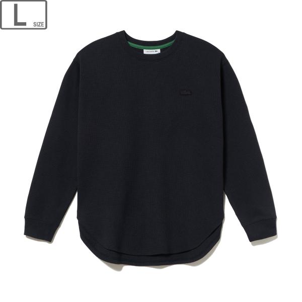 LACOSTE ラコステ 【レディース】ワッフルボーダーTシャツ 【ブラック