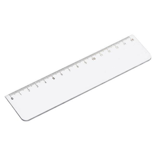 【メール便対応可20個まで】 22650605        フルカラー印刷向きのホワイトカラーの15cm直定規です。