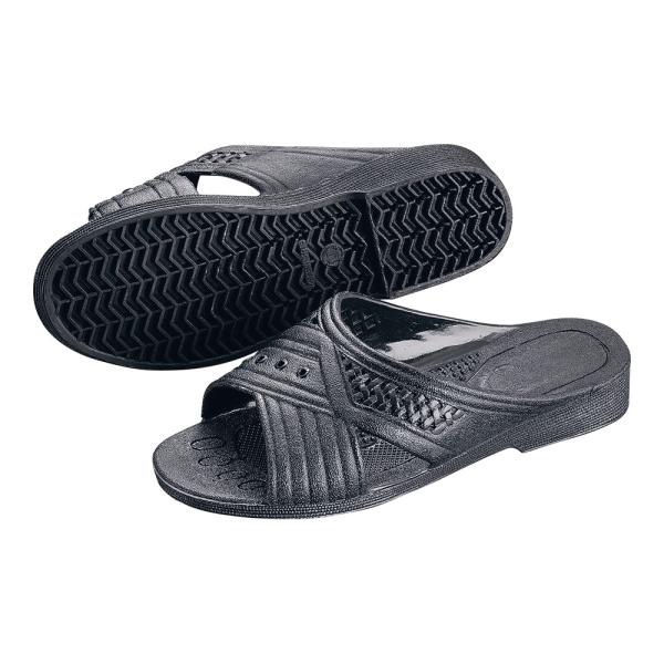 アスカ商事 紳士シャワーサンダル　前あき L　ブラック