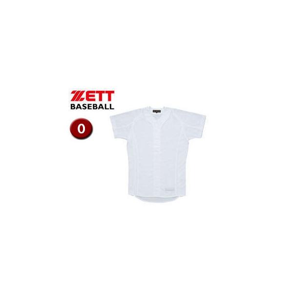 ゼット ZETT  BU505-1000 PROSTATUS ユニフォームシャツ（イミテーションオープンスタイル） 【O】 （スーパーホワイト）
