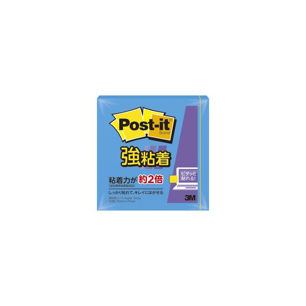 3M スリーエムジャパン Post-it ポスト・イット 強粘着 ノート エレクトリックブルー 654SS-B 縦75×横75mm