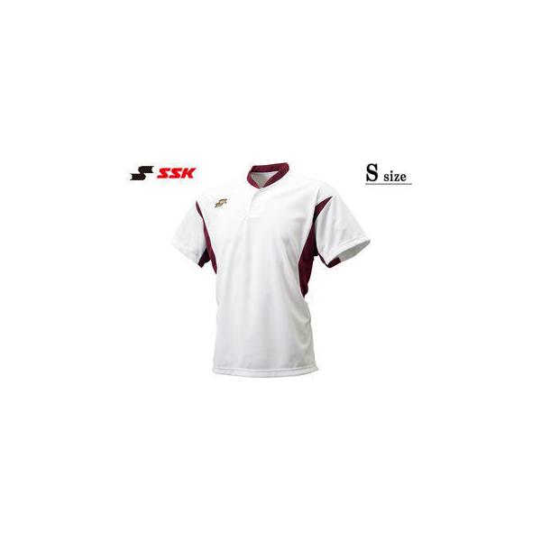SSK エスエスケイ  【メンズ・ユニセックス】ベースボールTシャツ【ホワイト×エンジ】【S】BT2280