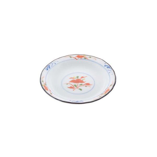 　 和食器コレクション　赤絵花　丸皿３.５寸