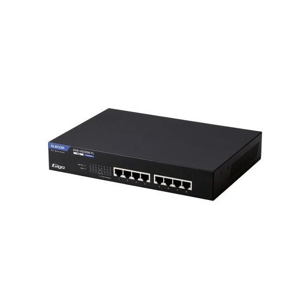 ELECOM スイッチングハブ EHB-UG2B08-PL2 Amazon | エレコム スイッチングハブ 8ポート 金属筺体 PoE 静音