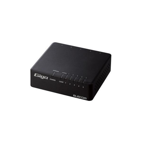 他サイト： ELECOM エレコム Giga対応スイッチングHub/5ポート/磁石付き/プラスチック筐体/電源外付モデル/ブラック EHC-G05PA4-JBの商品画像