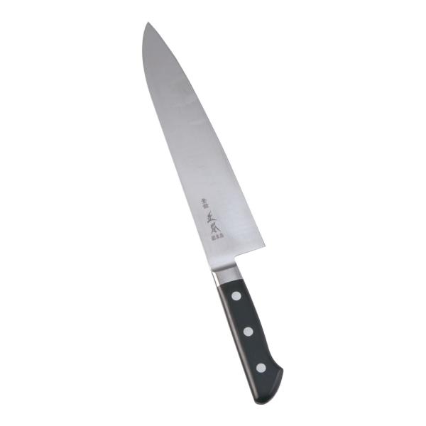 MASAMOTO 正本総本店 【正本】ハイパーモリブデン鋼　ツバ付牛刀／（両刃）２４cm