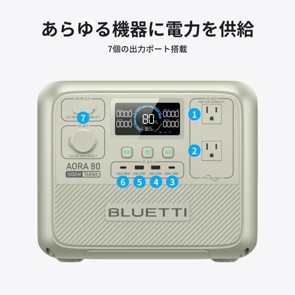 BLUETTI AORA 80 ポータブル電源 768Wh BLUETTI AORA 80 ポータブル電源 : murauchi.co.jp - 通販 - Yahoo