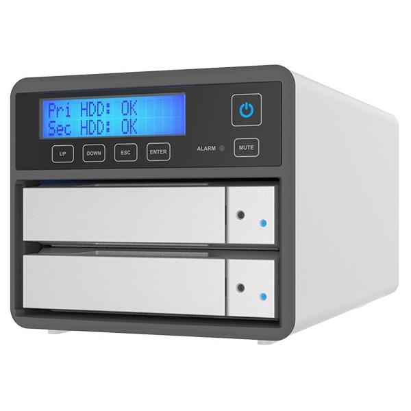 SR2-BA31        シルバー。デュアルベイ 2.5 インチ / 3.5 インチ SATA III HDD/SSD ハードウェア RAID 0/1 対応ストレージソリューション
