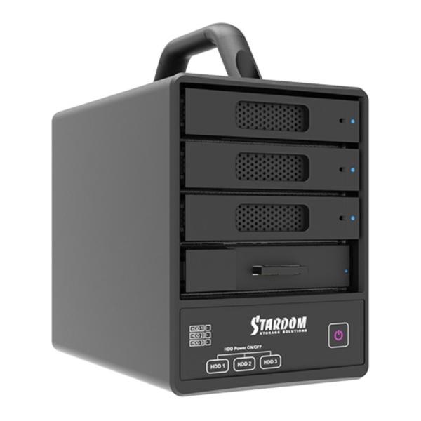 ST4F-B32        USB 3.2 Gen 2 Type-C JBODストレージ: 3 x 2.5インチ/3.5インチ SATA III HDD/SSDおよび1 x CFexpress Type Bと互換性あり