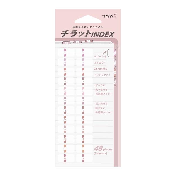 MIDORI/ミドリ インデックスラベル<S> チラット 数字 ピンク