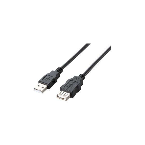 他サイト： ELECOM エレコム エコUSB2.0延長ケーブル（AM-AFタイプ）[ブラック] 5.0m U2C-JE50BKの商品画像