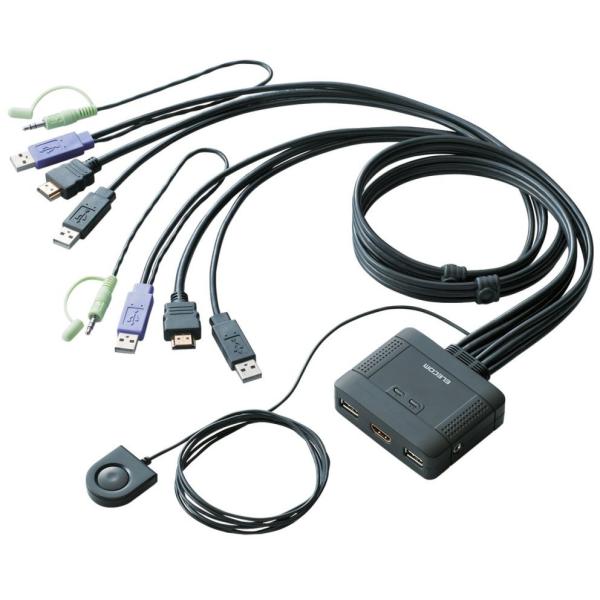 ELECOM エレコム 納期3月下旬 フルHD WUXGA対応 HDMI対応パソコン切替器 KVM-HDHDU2