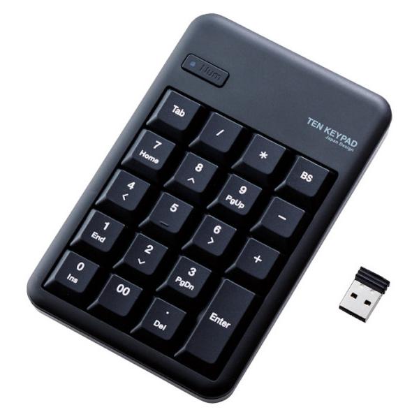 他サイト： ELECOM エレコム ワイヤレステンキーボード/Mサイズ/メンブレン/高耐久/ブラック TK-TDM017BKの商品画像