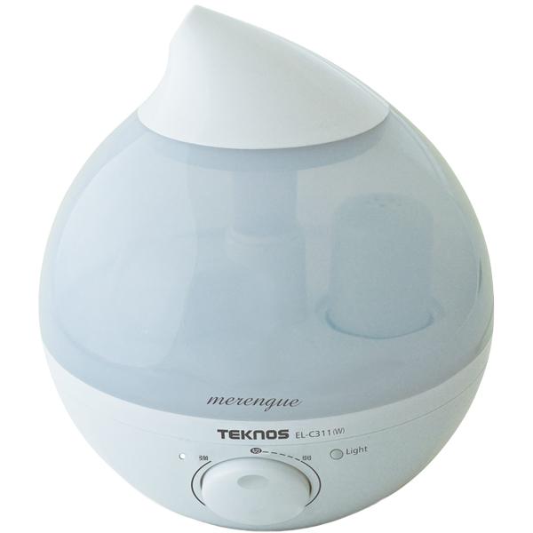TEKNOS テクノス EL-C311(W) 滴型超音波加湿器 2.8Lメレンゲ(ホワイト