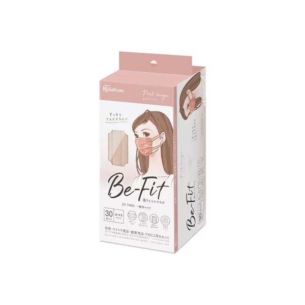 他サイト： IRIS OHYAMA アイリスオーヤマ 美フィットマスク ふつうサイズ 30枚入 ピンクベージュ PK-B30MPBの商品画像