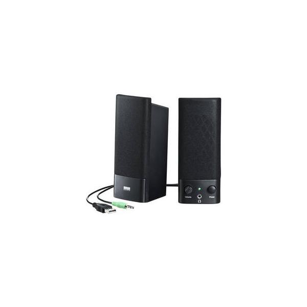 MMSPL2N3        パソコンからの電源供給でコンセントが不要のUSB電源スピーカー。ヘッドホンジャック搭載。実用最大出力1W。USB電源。アンプ内蔵