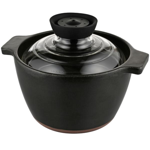 HARIO ハリオ GNC-165 HARIO 萬古焼 中身が見えるご飯釜プラス 1〜2合炊き おかずも作れるレシピ付