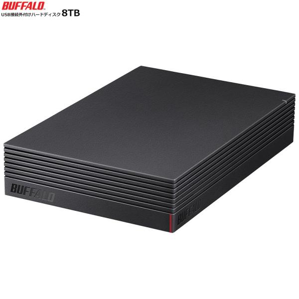 他サイト： BUFFALO バッファロー USB3.1（Gen1）/USB3.0接続外付けハードディスク 8TB PC用＆TV録画用 HD-NRLD8.0U3-BAの商品画像