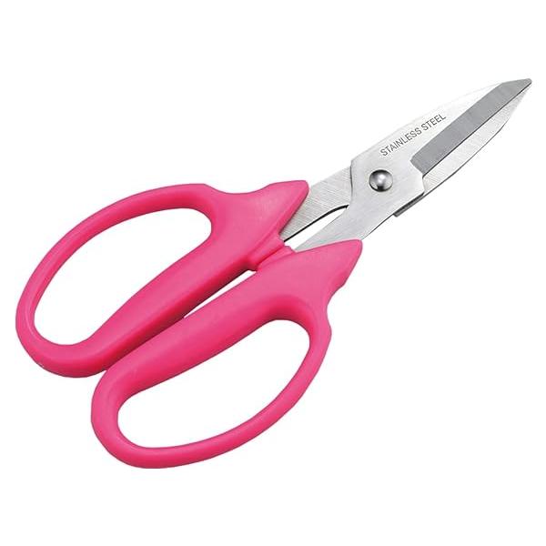 【メール便対応可3個まで】 004837001       見た目もかわいい、ピンクの取っ手のフラワーはさみが新登場。