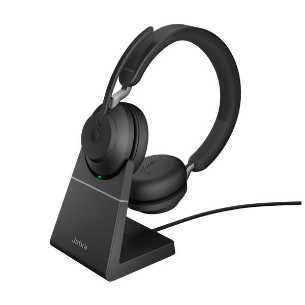 Jabra ジャブラ 無線ヘッドセット USB-A 両耳 MS認定 スタンド 「Evolve2 65 MS Stereo USB-A Stand Black」 26599-999-989