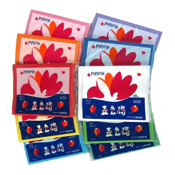 おはながみ 五色鶴 No.12 しろ 500枚入 色ちり紙 : MUROYA(株)白神紙