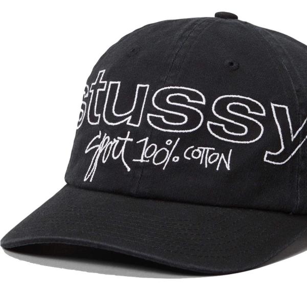 STUSSY 黒 キャップ 100%コットン STUSSY（ステューシー） キャップ 帽子 Sport 100 Low Pro Cap メンズ