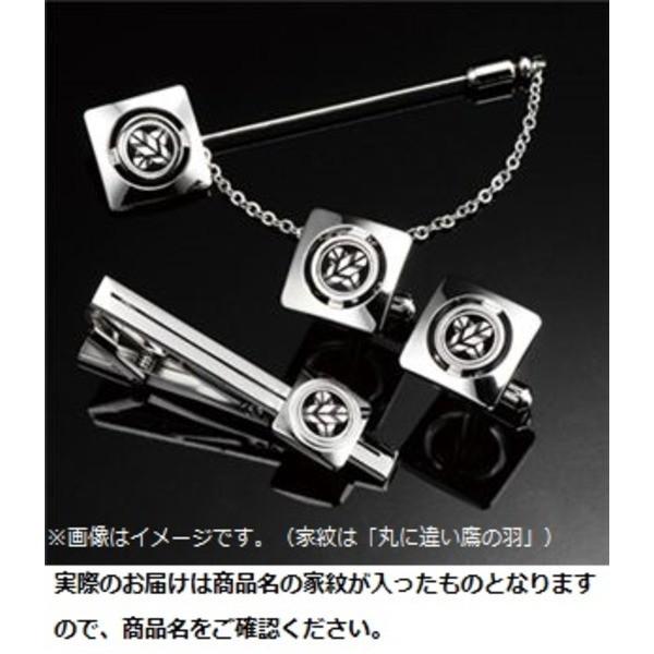 家紋入りフォーマル3点セット カフス タイピン 希少 下がり藤 ラベルピン Kf3 23
