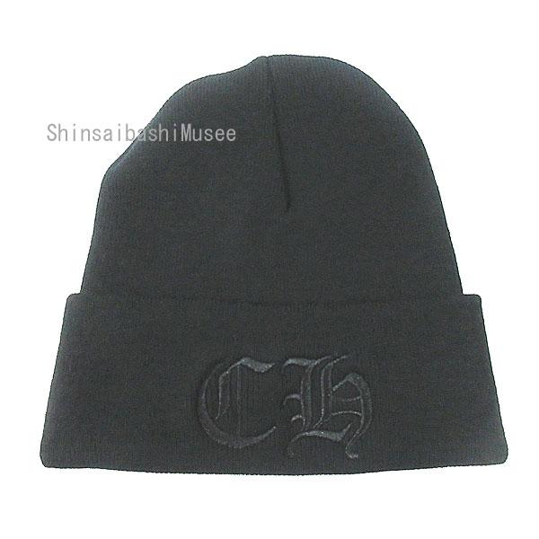 新品》CHROMEHEARTS クロムハーツ CHロゴ ワッチキャップ ニット帽 黒