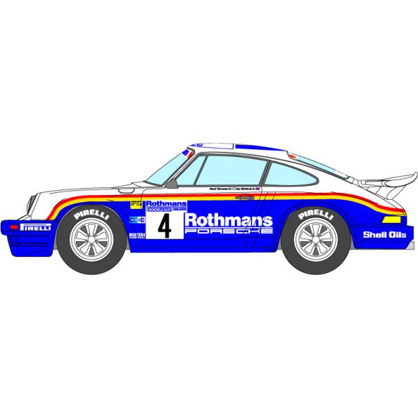 1/24ポルシェ911SC/RC '85H.トイボネンデカール。デカールのみです。ランチャ完全移籍前の85年ヨーロッパ・ラリー選手権のフランス， ミル・ピストで優勝したモデル。