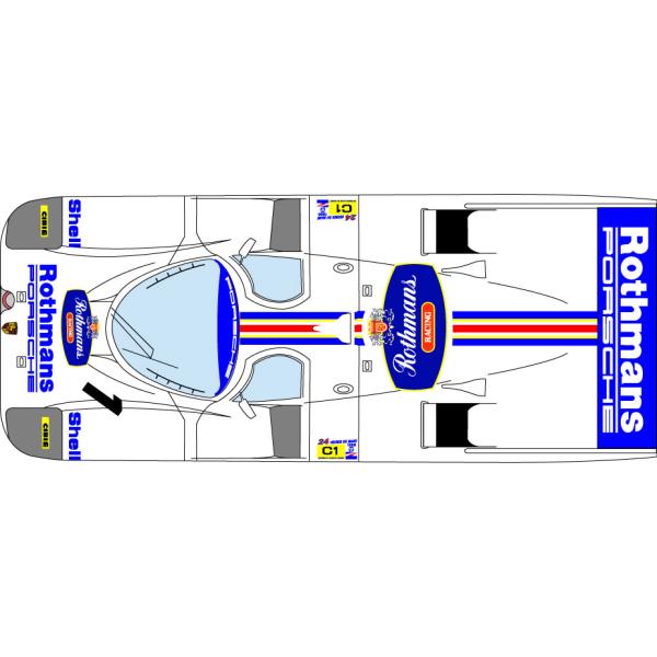 1/24ポルシェ962'86,87ル・マンデカールです。デカールのみです。青はグンゼのC80コバルトブルーに合わせてあります。