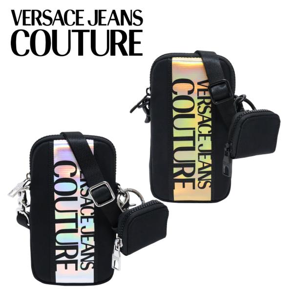 【VERSACE】 デニム カーフ ロゴデザイン 2WAY ハンドバッグ VERSACE JEANS COUTURE ヴェルサーチ ジーンズクチュール デニム